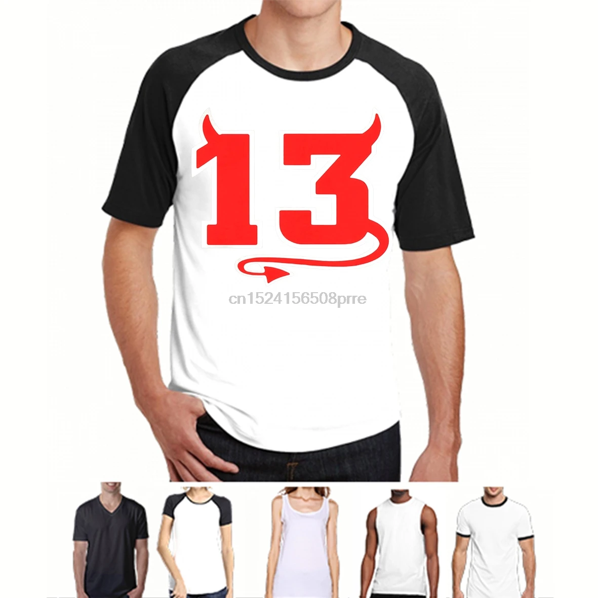 Забавная Мужская футболка Женская Новинка Черная Lucky Devil 13 Ограниченная серия