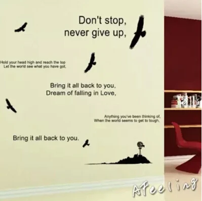 Никогда не дарите вдохновляющие стены коллаж фон английская корпоративная