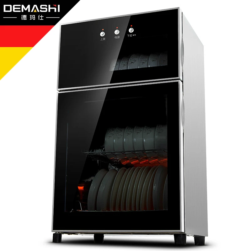DEMASHI 80L двойная дверь независимое управление дезинфекционный шкаф ИК-излучение, Озон стерилизатор закаленное стекло электронная сушилка для посуды