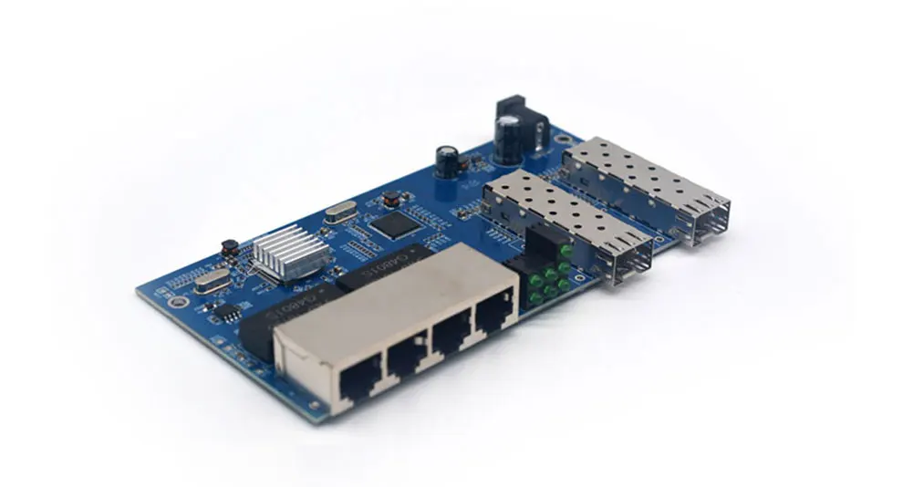 Волоконно-оптический медиаконвертер 4 RJ45 2 SFP Gigabit Ethernet коммутатор 10/100/1000 м UTP волоконно-портовый плата PCBA