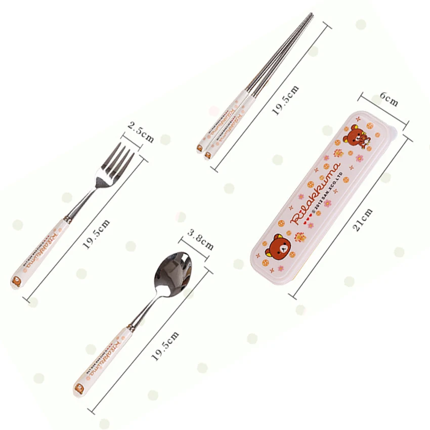 Открытый Столовые приборы для путешествий комплект Hello kitty Посуда с коробкой