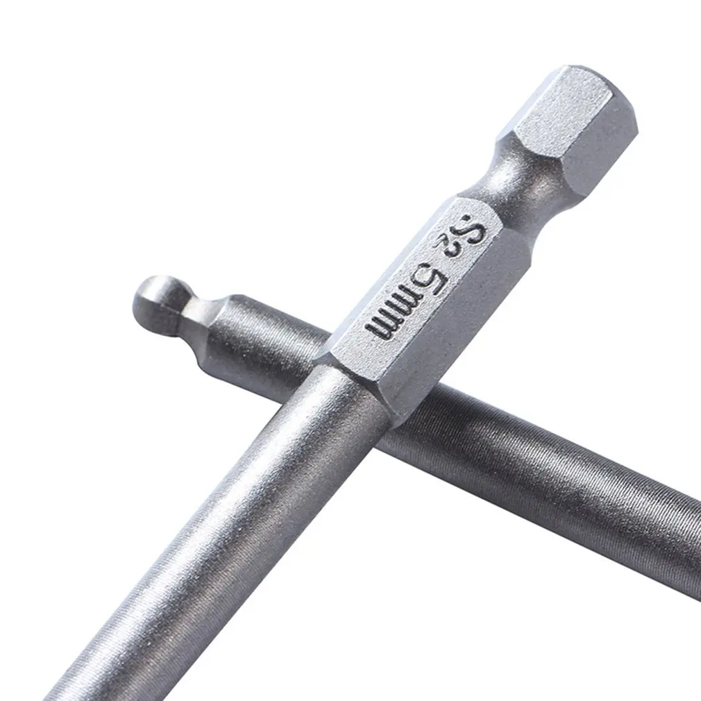 

5pcs/set 100mm Magnetic Screwdriver Bits S2 Steel Ball End Hexagon Head Hex Screwdriver Bits Drill Hand Tool Set For Home