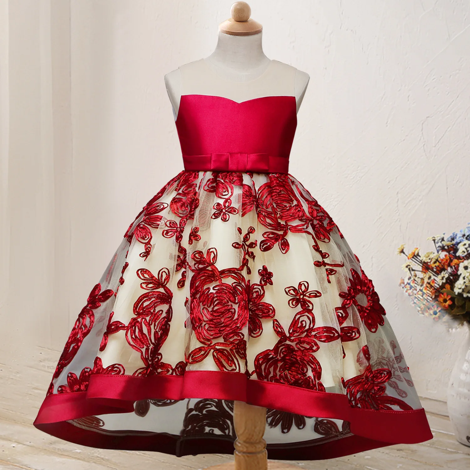 2019 летнее платье для девочек детское принцессы свадебной вечеринки костюм с