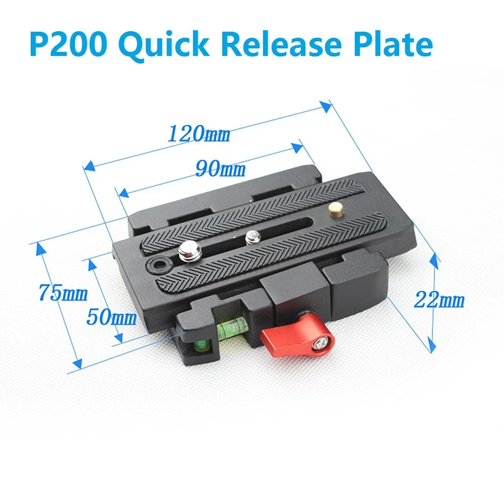 

P200 Quick Release Assembly Aluminium Alloy Clamp Adapter+Quick Release Plate for Manfrotto 501 500AH 701HDV 503HDV Q5