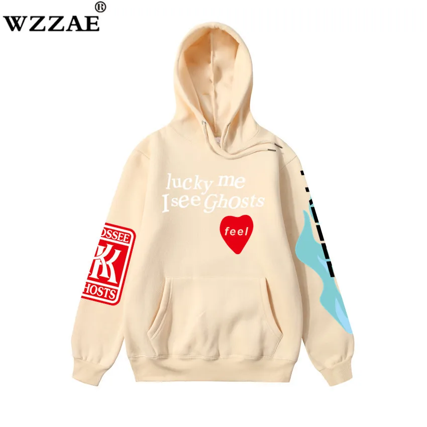 19ss Kanye West/Детские толстовки с капюшоном с изображением призрака для женщин и мужчин; толстовки в стиле хип-хоп; уличная одежда; модная мужская толстовка с капюшоном; пуловер