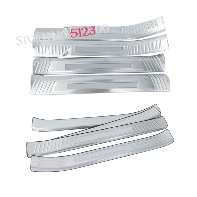 8 шт. внутренняя и внешняя защитная Накладка на порог из нержавеющей стали для