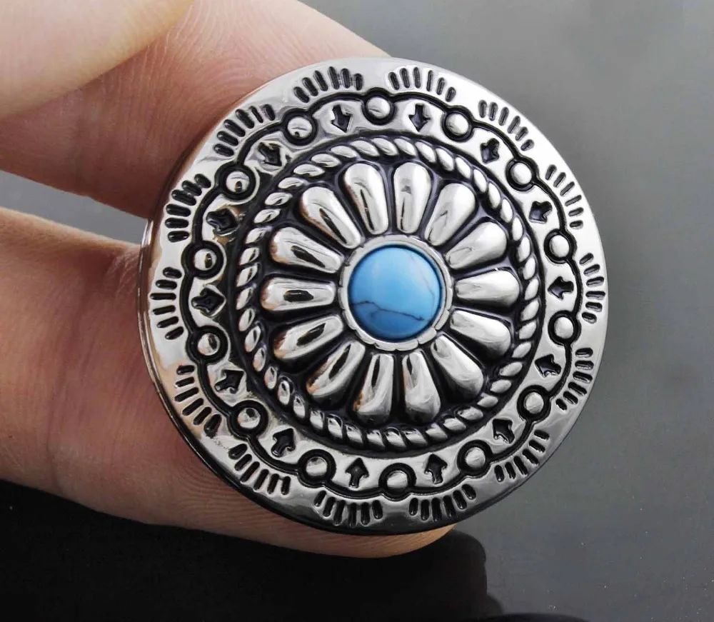 Винтовой глаз стальной Западный винтажный Бирюзовый металлический круглый