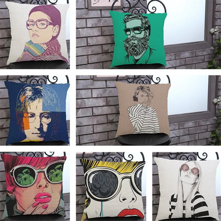 Pop Art Decoratve наволочки для дивана из хлопка и льна бархатная наволочка с мультяшным