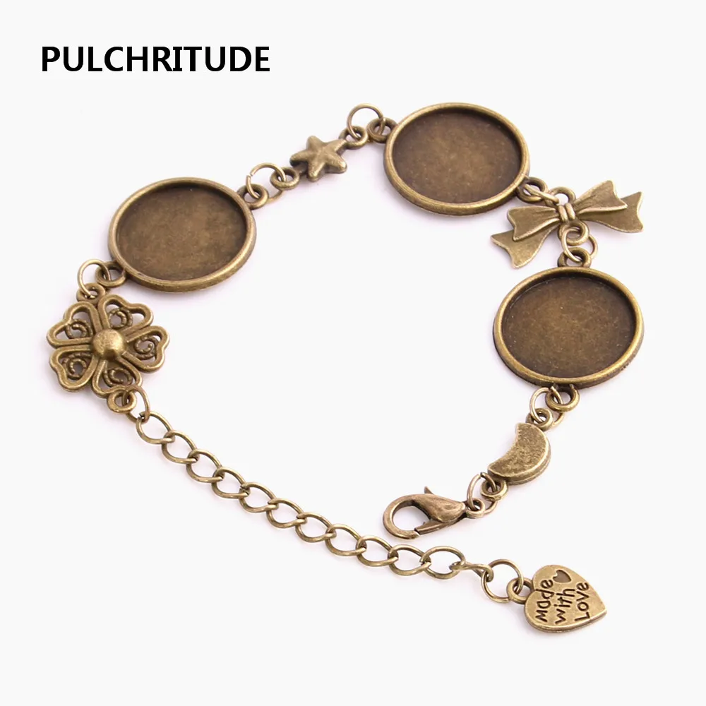 PULCHRITUDE 3 шт./лот металлическая цепочка кабошон основа подходит для круглого 16 см