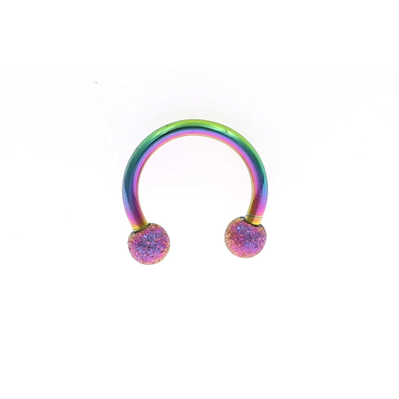 2Pcs Colorful Starbeauty 2 шт. смешанные цвета 16 г Калибр 3 мм 316L пирсинг из хирургической стали Подкова круговые кольца для носа бровей губ уха шпильки - Окраска металла: 2Pcs Colorful