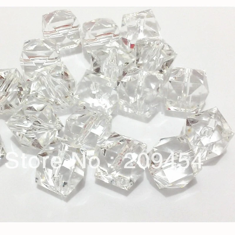 

Wholesale ,12mm 420pcs/bag ,20mm-105pcs/bag Transparent Cube Chunky Beads