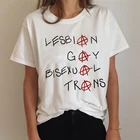 Футболка для геев, ЛГБТ, радужная футболка для лесбиянок, топы, женская Эстетическая Японская уличная одежда tumblr, кавайная одежда для пар