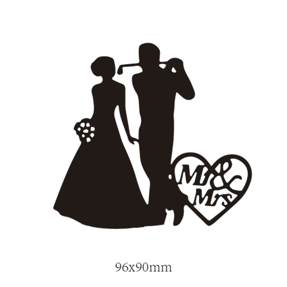 Рамка с изображением пары Mr & Mrs металлические Вырубные штампы Нож Форма для
