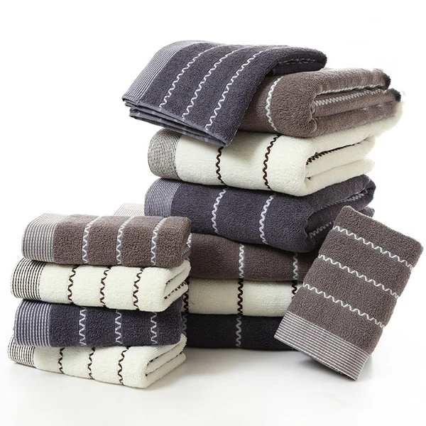 

LYN&GY New Big Striped Bath Towel Set for Men Women Soft Beach Towel Set Terry Towel Bathroom 3 pieces serviette de