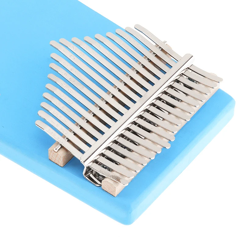 

17 Keys Portable Thumb Piano Kalimba Blue Finger Heart Pattern Solid Single Board Pine Mbira Mini Keyboard Instrument