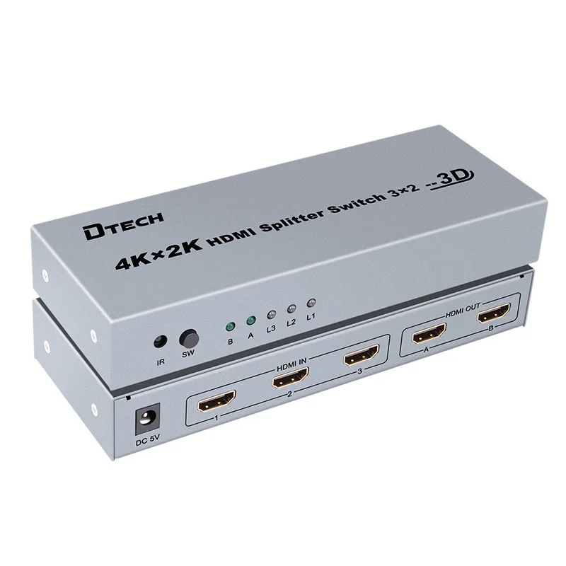 DT-7432 HDMI4K HD коммутатор три в два выхода переключатель HDMI сплиттер 3D |