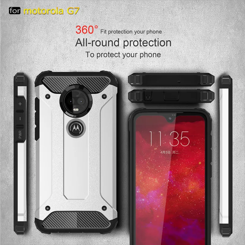 

50PCS Rugged Cover For MOTO P40 Note P30 Power Z4 Play G7 Plus G6 E5 Hybrid Hard Tough Dual Layer Armor Shockproof Phone Case