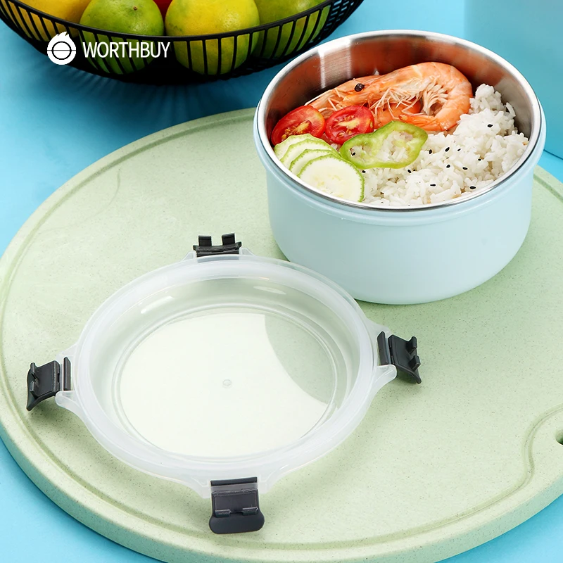 WORTHBUY Japanese Lunch Box For Kids School Food Container 304 Stainless Steel Leakproof Bento With Plastic Shell | Дом и сад