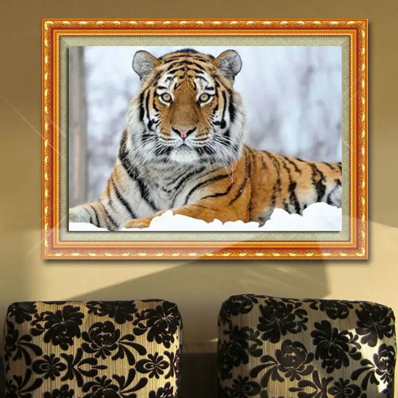 Новый Diy алмазная живопись Тигровая Алмазная вышивка все сверла тигра в снегу