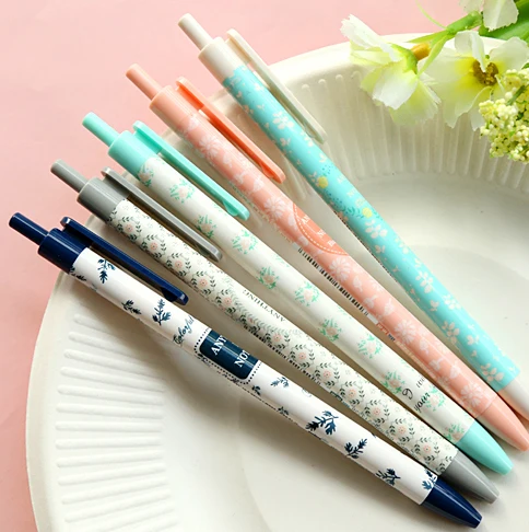 (2 шт./лот) с модным цветочным рисунком Дизайн шариковая ручка синие чернила