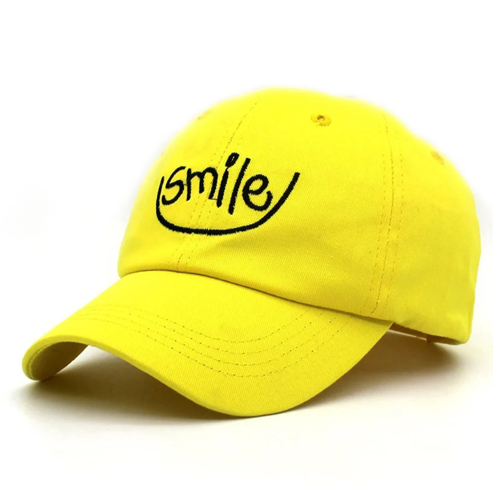 Yellow Baseball Cap FS хип-хоп Женская Бейсболка, бейсболка с вышитым смайликом, кепки s для мужчин, уличная Кепка, желтые, красные, белые шапки для папы - Цвет: Yellow Baseball Cap
