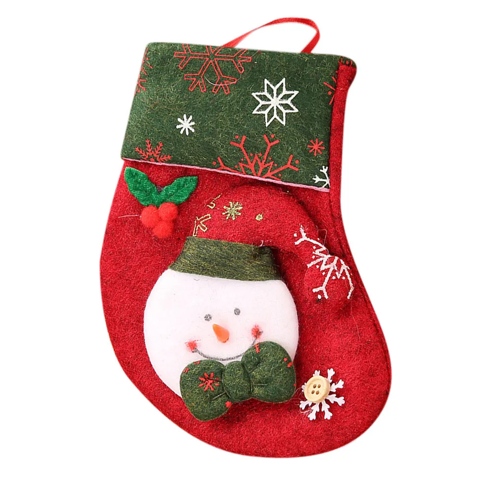 Шт. 1 шт тканевые рождественские чулки носки Санта Клаус Конфеты Подарочная сумка