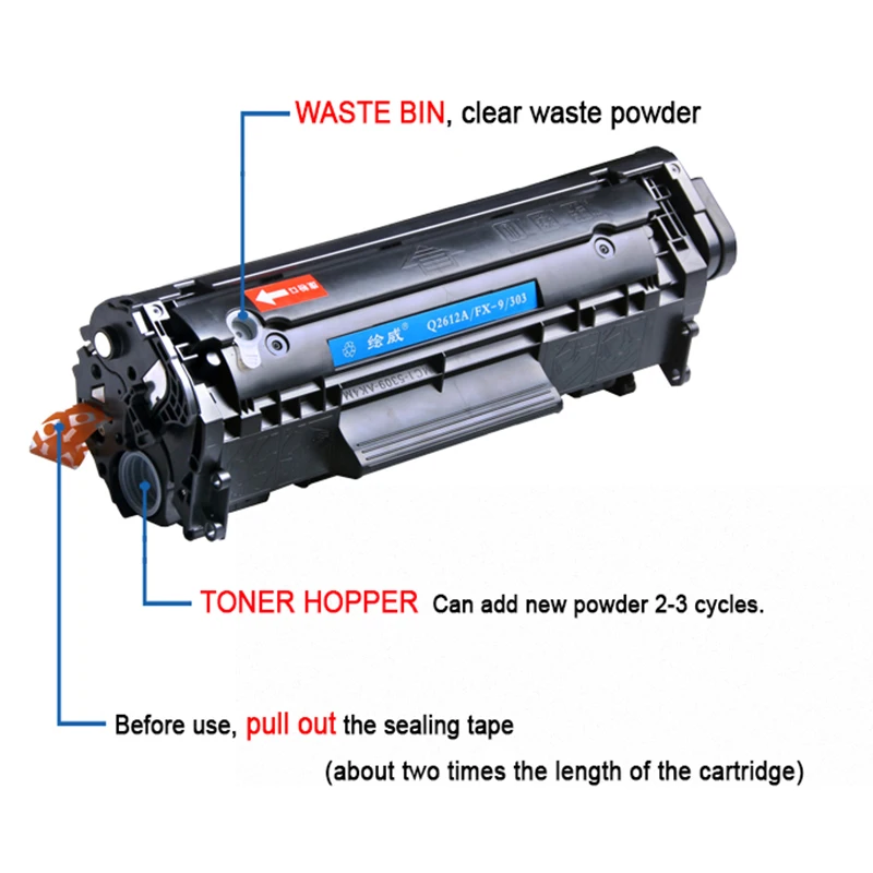 HWDID 12A/a Q2612A 2612A/a 2612 совместимый тонер картридж для hp laserjet 1010 1020 1012 1015 3010 3015 3020 3030 3050