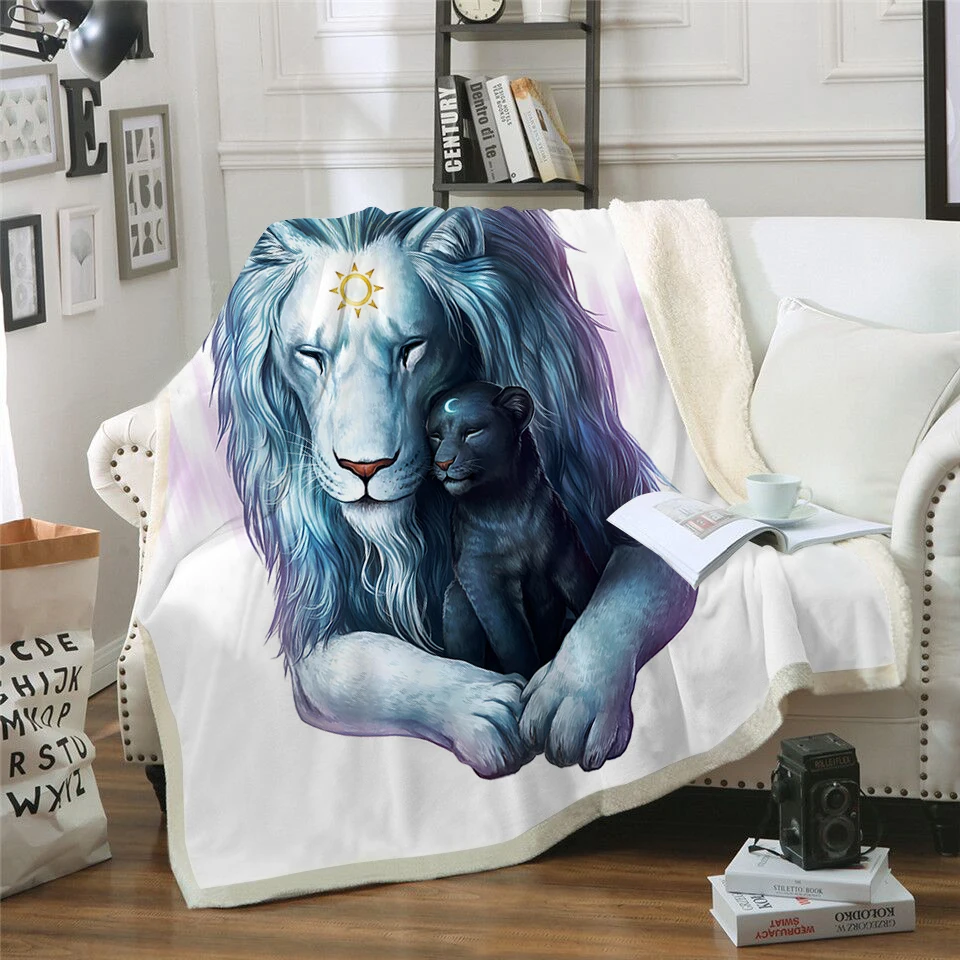 Новый 2019 ребенок светильник Lion Printed/бархатные плюшевые пледы Одеяло постельные