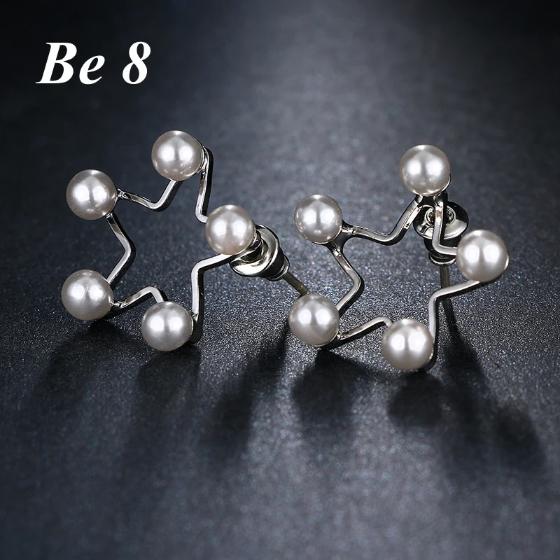 

Be8 Brand Star Shape Imitation-Pearl Earrings Fashion Beautiful Wedding Girl's Stud Earring Brincos For Female Party Gifts E-246