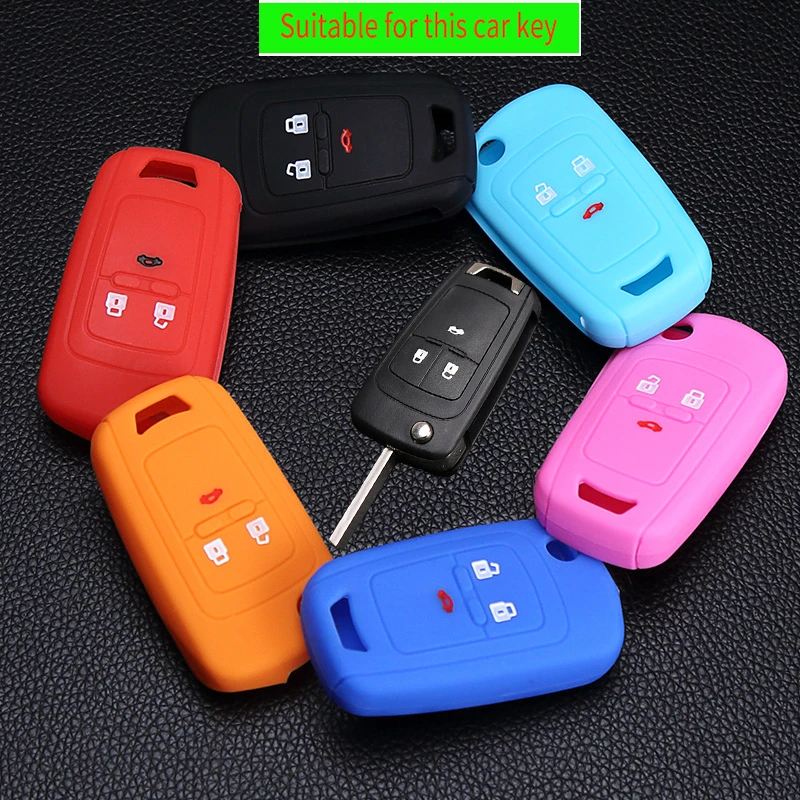

6 Colors Fashion Style 3 Buttons Silicone Key Case Cover For Buick For Chevrolet Cruze Opel Vauxhall Insignia Mokka Key Shell