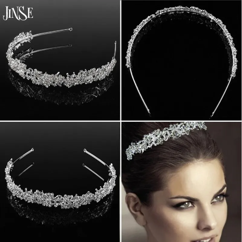 Головная повязка на голову JINSE блестящая тиара с кристаллами и стразами в виде