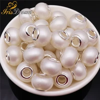 10pcs 16mm big round shape pearl glass european beads for jewelry making diy chain necklace large hole fit pandora bracelet