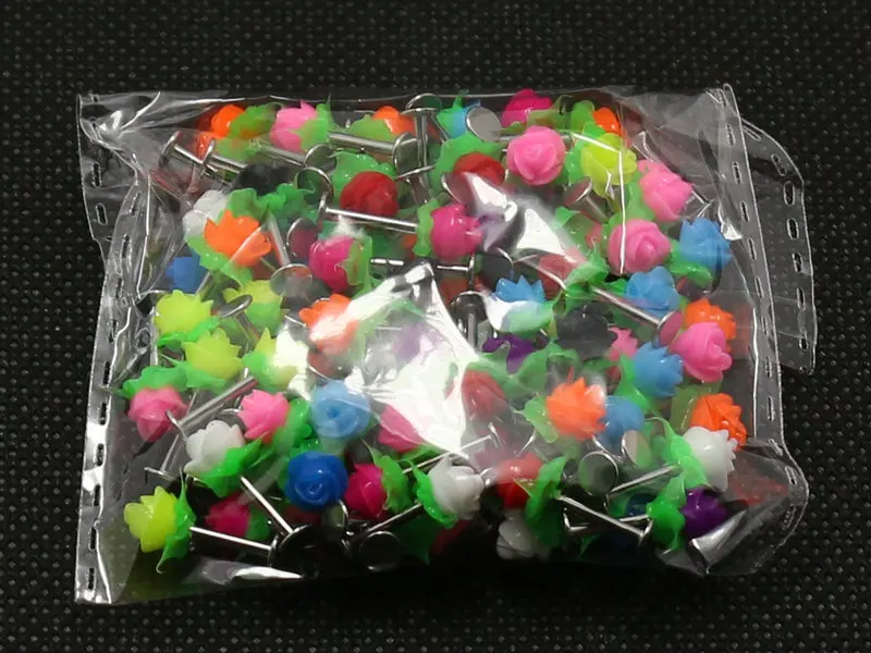 10 шт. Сочетание Цветов Оптовая Украшения Для Тела Pierceing Мода Силиконовые Розы Koosh