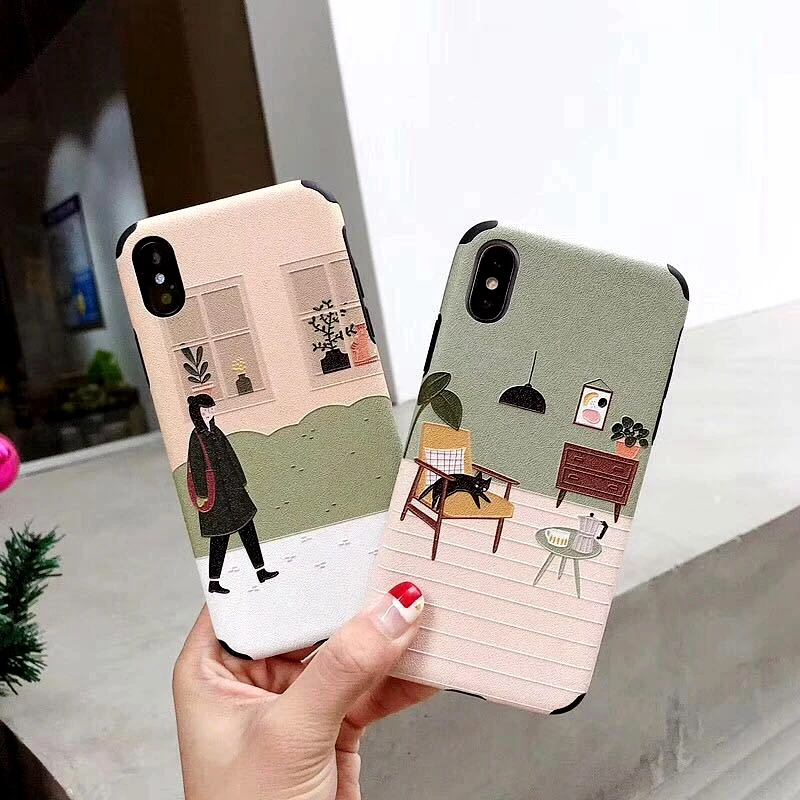 Маленький свежий эстетический чехол для телефона Iphone X XS MAX Xr 3D рельефная Мягкая