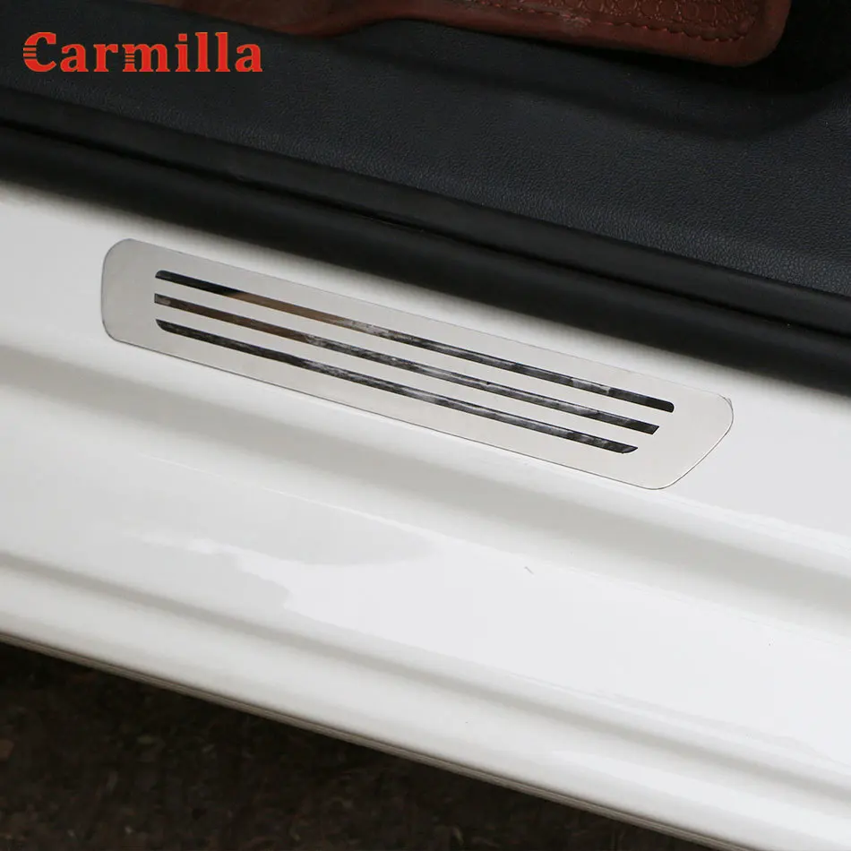 Нержавеющая сталь порога пластина подходит для VW Polo 2011 2012 2013 для Защитные чехлы для сидений, сшитые специально для Volkswagen Polo аксессуары