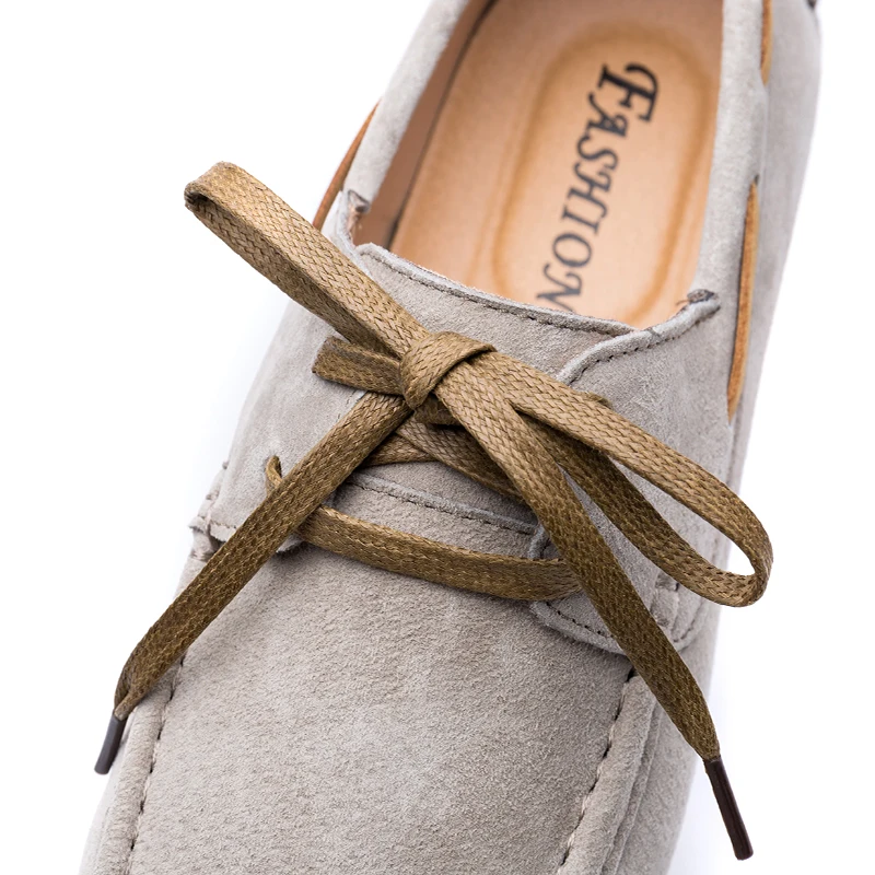 Мужские замшевые мокасины на плоской подошве со шнуровкой | Обувь