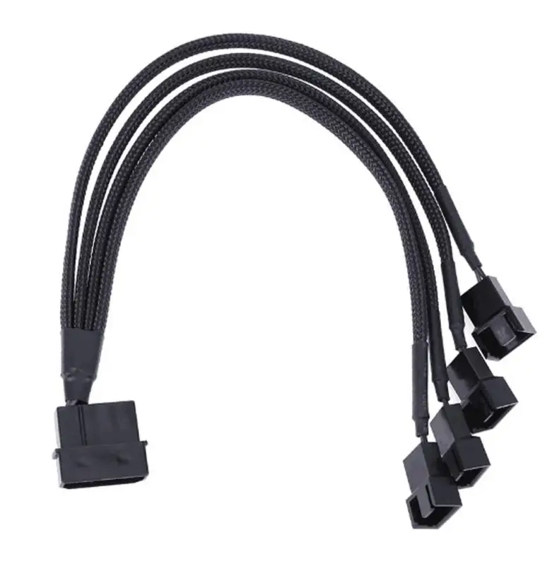 Кабель адаптера питания Molex с 4 контактами на 4x3/4 5 в 12 В и двойным вентилятором 30 см