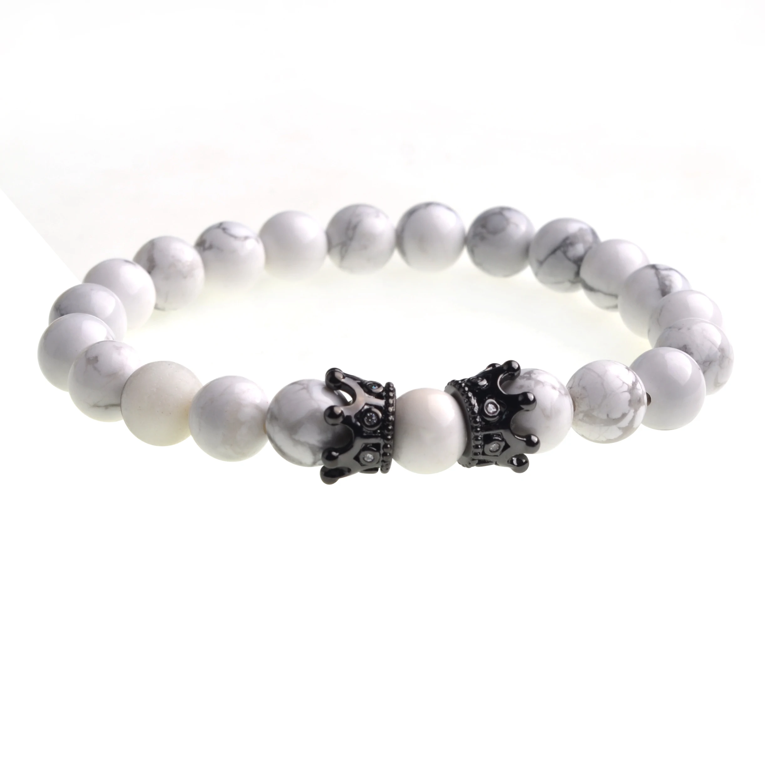 8 мм бусины Howlite двойной женский браслет мужской модный подарок для красивых