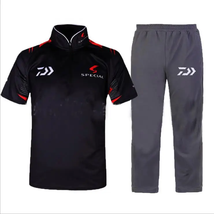 Летний Мужской Быстросохнущий дышащий костюм для рыбалки рубашка с коротким