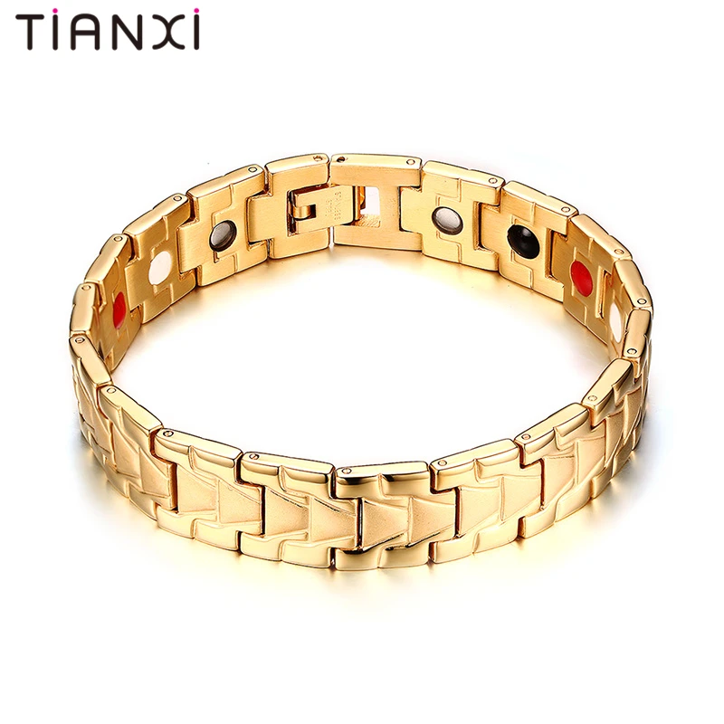 TIANXI New Cool Health Men Magnetic Bracelets&ampBangles Stainless Steel Bangles For Black Gold Silver Bracelets Gift | Украшения и