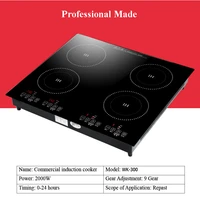 commercial electric hob induction cooker ceramic stove long four head multi eye induction cooker stone pot tin foil cooking unit