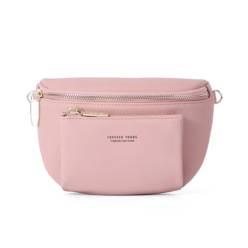 Dk Pink WEICHEN/Новинка; многофункциональная Женская поясная сумка; женская сумка-мессенджер на плечо; нагрудная сумка; женская модная поясная сумка из искусственной кожи - Цвет: Dk Pink
