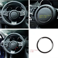 yimaautotrims center steering wheel ring cover trim fit for jaguar e pace e pace 2018 2019 2020 interior carbon fiber abs