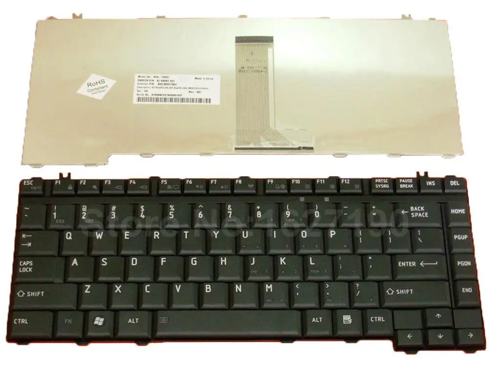 

US Keyboard For TOSHIBA A300 M300 L300 BLACK PN:NSK-TAE01 9J.9082.E01 6037B0027802 KFRSBA113A PK130190300