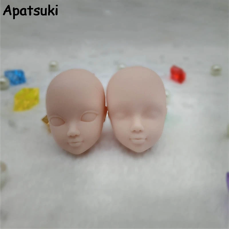 

2pcs/lot Soft DIY Practice Makeup Doll Heads For 11.5" Doll 1/6 Head For Kurhn BJD Doll's Practicing Makeup Head Without Hair