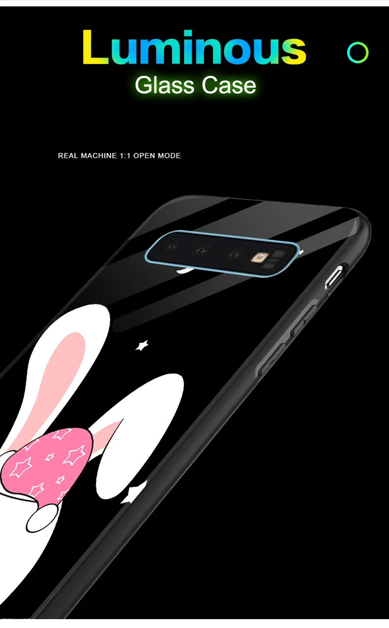 Чехол в виде светящегося стекла для samsung Galaxy S8, S9, S10, A7, A8 Plus, роскошная светящаяся задняя крышка, чехол для samsung Note 8, 9