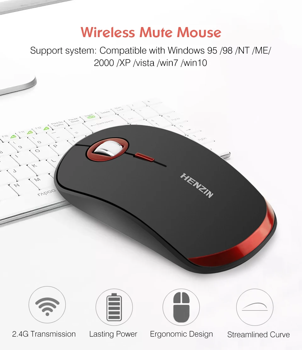 Бесшумная Button1600 dpi USB оптическая ультра тонкая 2,4 г беспроводная мышь эргономичная dpi Регулируемый приемник для ноутбука Настольный ПК