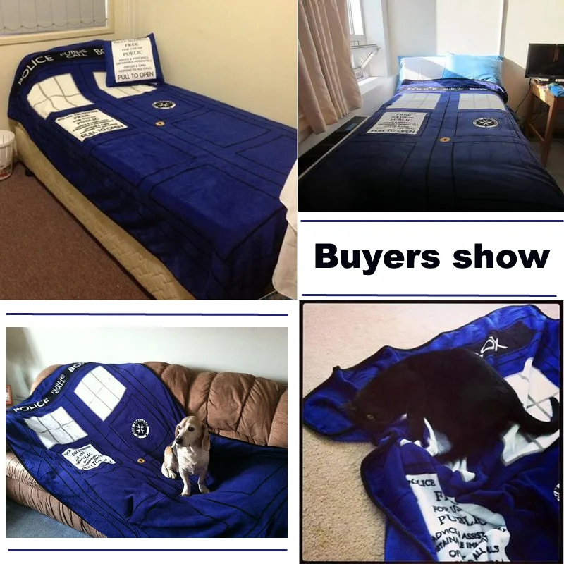 Home Textile Adult Children Quilt Doctor Who Tardis Anime Blanket Sofa Flannel Fleece Fabric Plaid Throw Bedspread Cover Blanket|anime blanket|cover