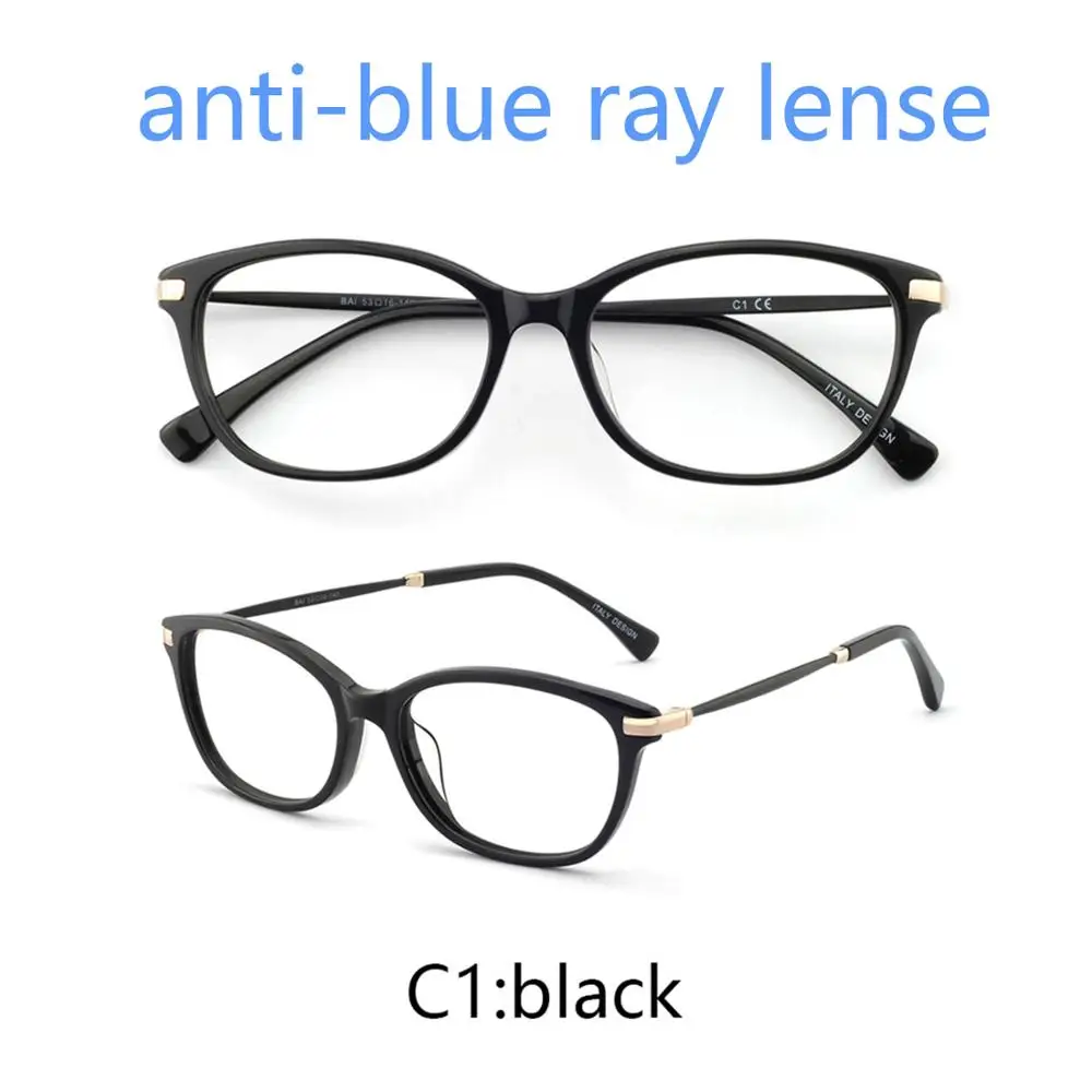 C1a black OCCI CHIARI очки для близорукости Gafas женские очки оправа ацетат весна шарнир очки по рецепту очки красные W-DIOLI - Frame Color: C1a black