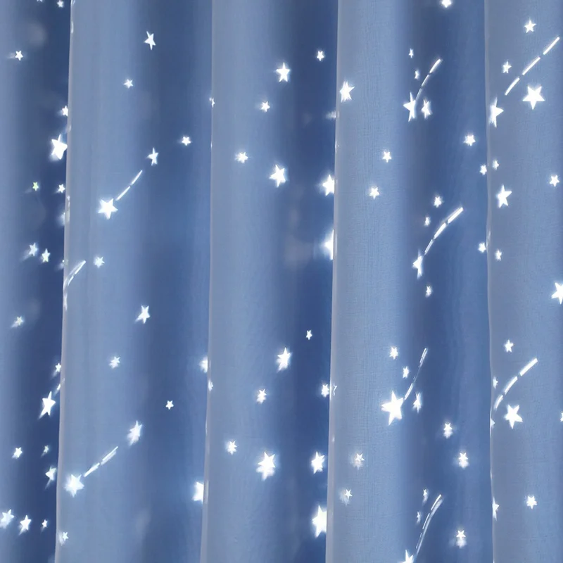 

Nordic Hollow Star Shaded Window Curtains Purdah for Princess Kids Room Curtain Sweet Home Shop Hotel Decoration yarn+curtain